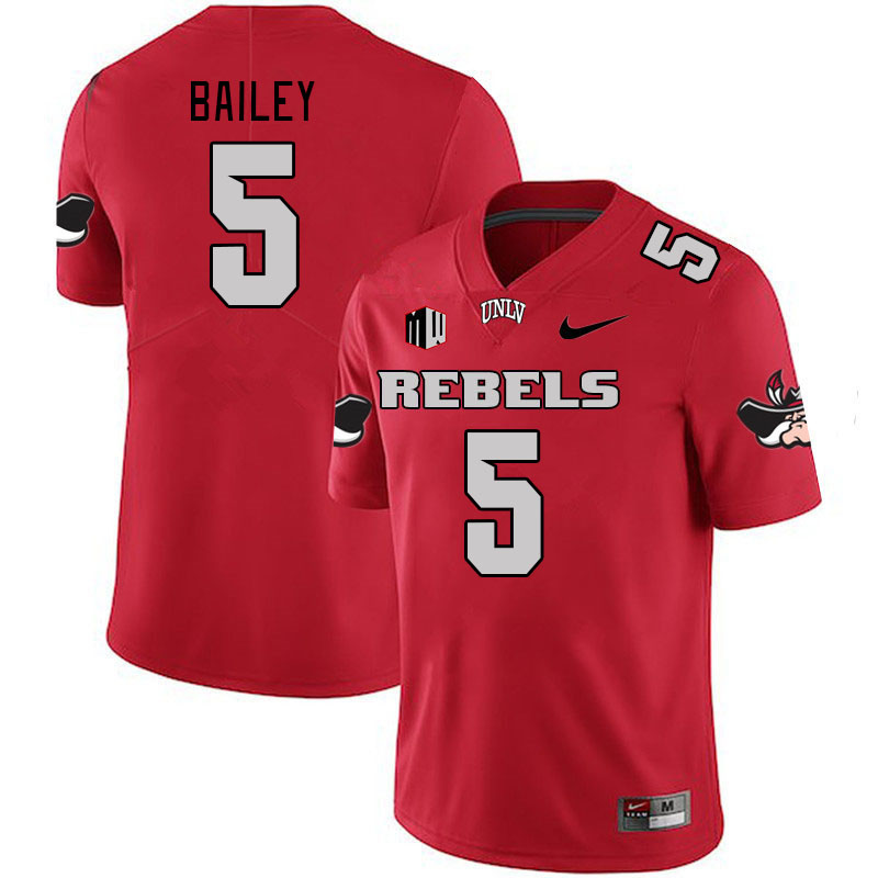 Men-Youth #5 Harrison Bailey UNLV Rebels 2023 College Football Jerseys Stitched-Scarlet